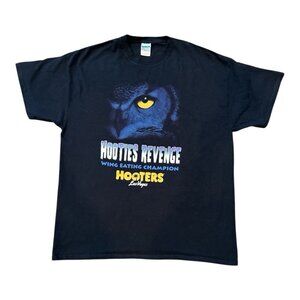 Hooters Revenge Wing Eating Champion Las Vegas Black short sleeve T-shirt XL